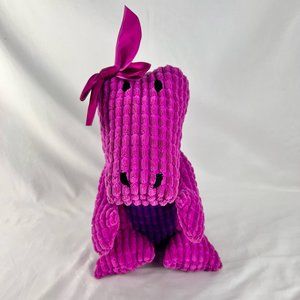 CROCS Baby Duke Crocodile 12" Plush Toy Stuffed Animal Fuchsia Purple Red Bow